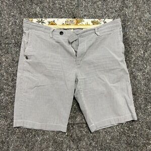 40 Weft Mens Blue White Pinstripe Chino Shorts Size 34 Summer Casual Preppy